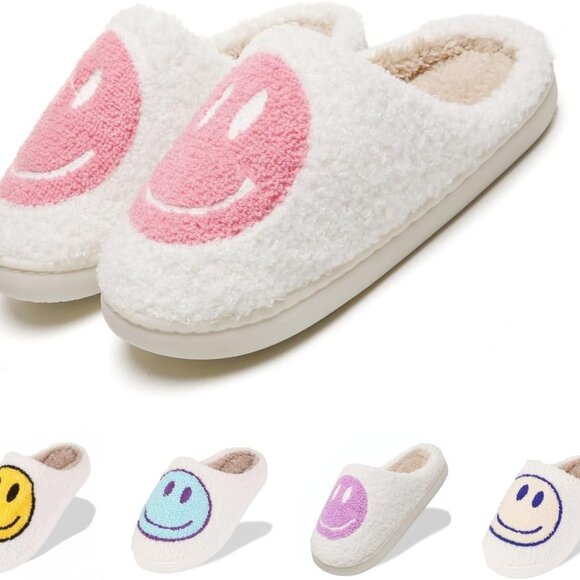Shoes - Fuzzy Slippers Women Men Plush Memory Foam Cozy Home Indoor Outdoor Shoes